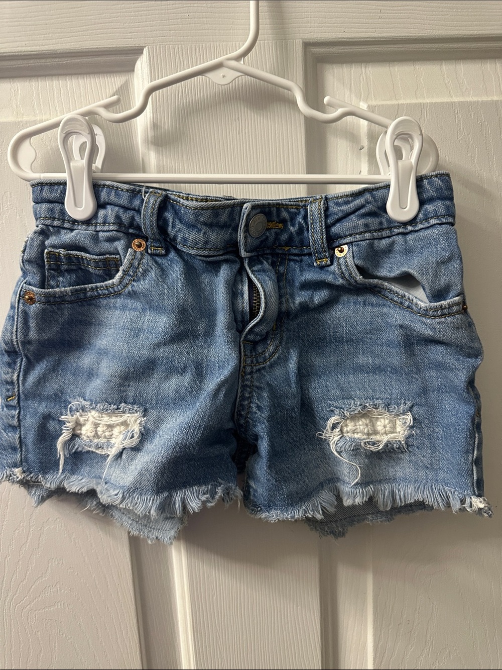 Kids Distressed Denim Shorts - Light Blue